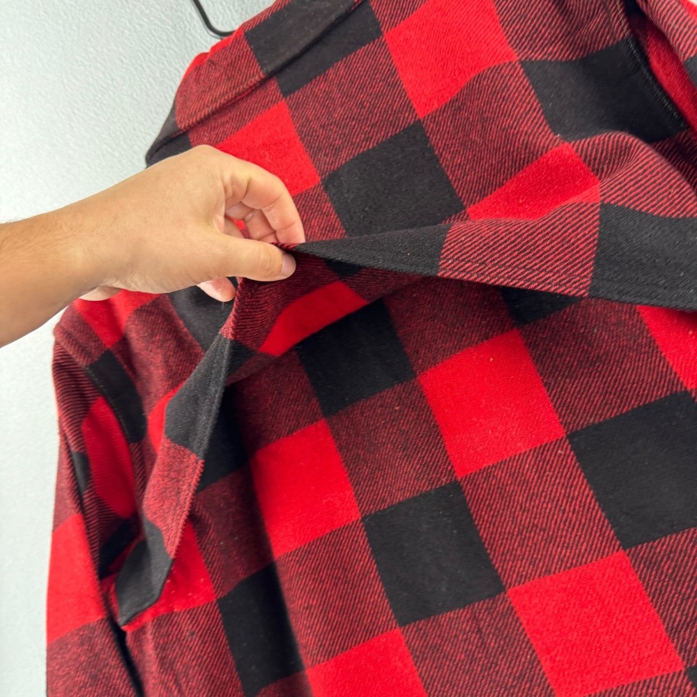 Vintage 50s Woolrich Jacket Mens Large Wool Mackinaw Red Plaid Hunting Talon Zip - Picture 12 of 16